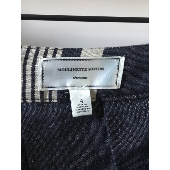 Anthropologie  Moulinette Soeurs Pleated Striped Skirt Size 4 - Picture 3 of 5